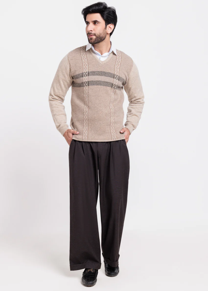 N-Stone-V-Neck Full Sleeves Sweater (526-14) - Image 3