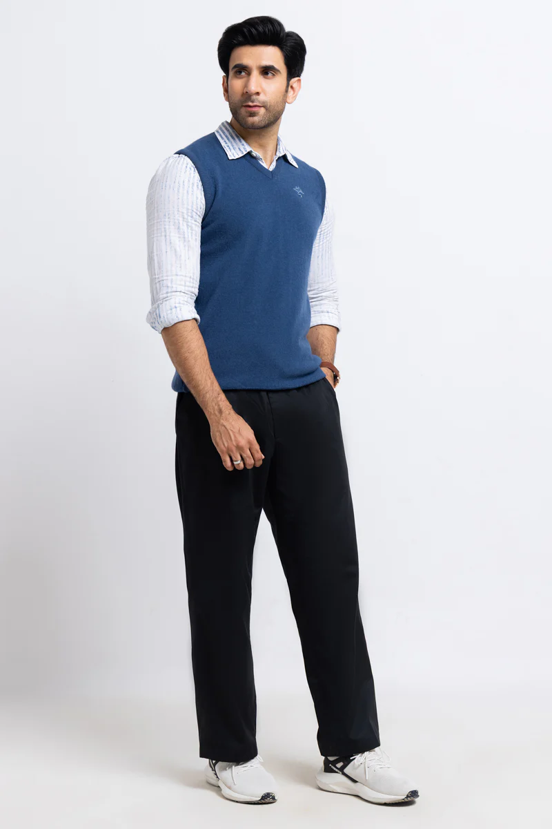 Blue-V-Neck Sando Sweater (651-14) - Image 3