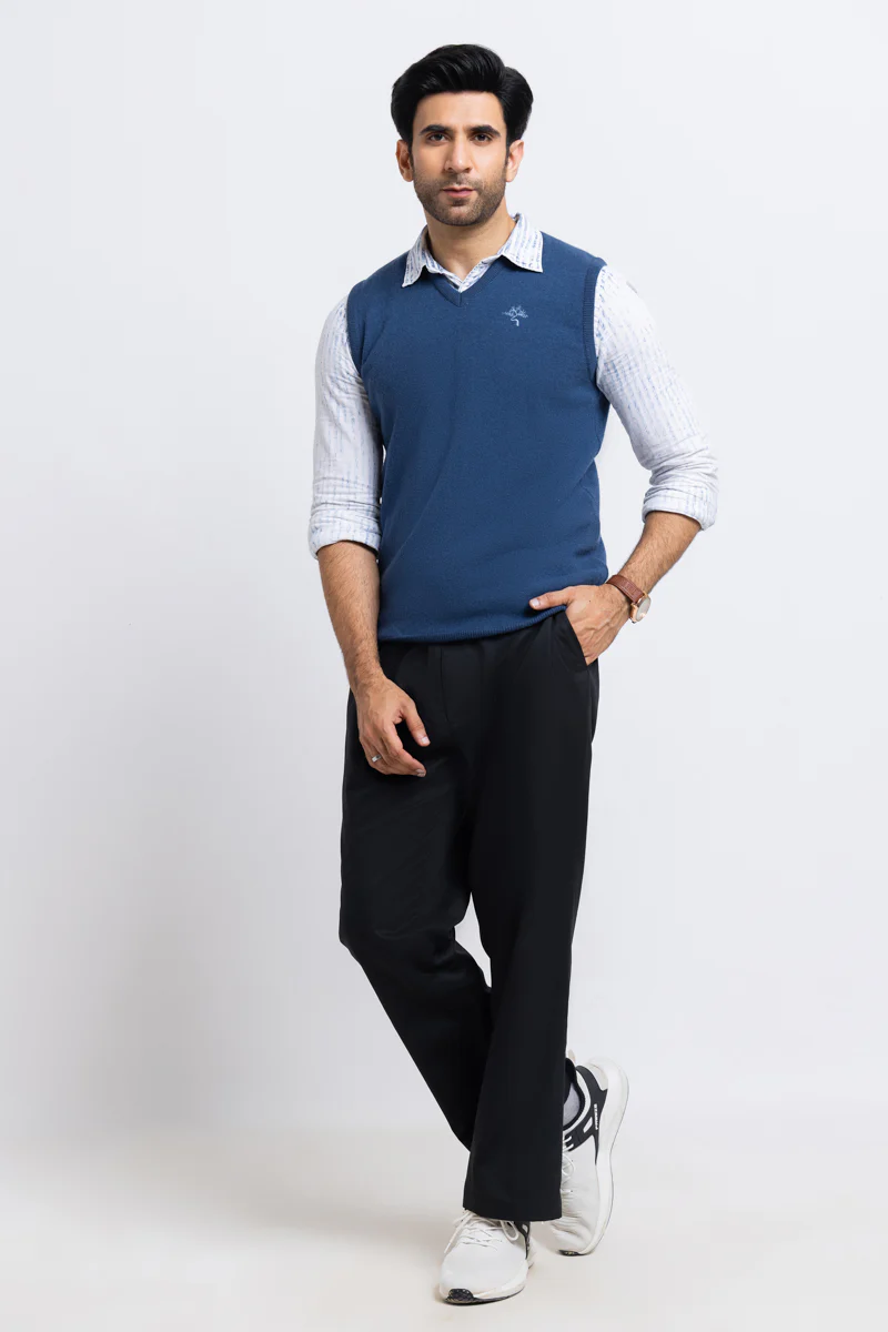 Blue-V-Neck Sando Sweater (651-14) - Image 5