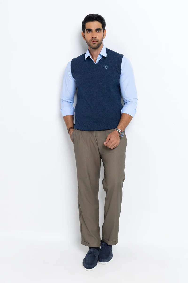 N-D-Blue-V-Neck Sando Sweater (651-14) - Image 3