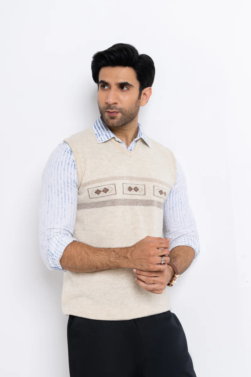 Fog-V-Neck Sando Sweater (653-14) - Image 4