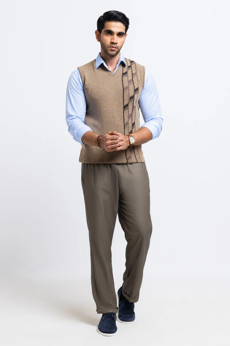 Brindle-V-Neck Sando Sweater (654-14) - Image 3