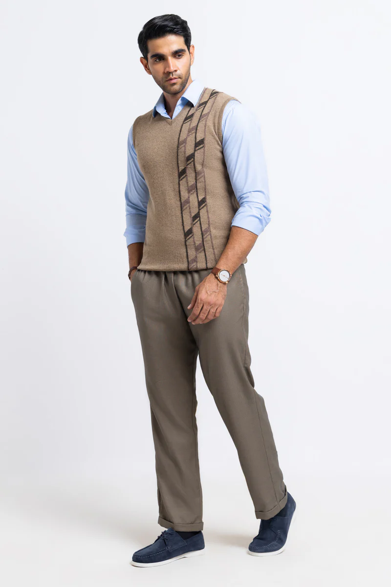 Brindle-V-Neck Sando Sweater (654-14) - Image 4