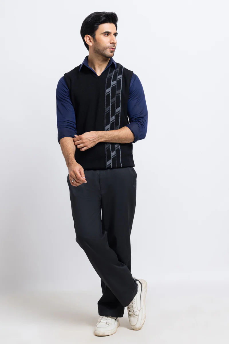 J-Black-V-Neck Sando Sweater (654-14) - Image 5