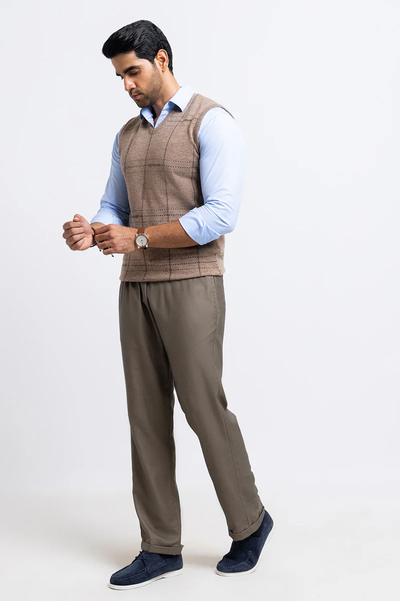 Walnut-V-Neck Sando Sweater (656-14) - Image 4