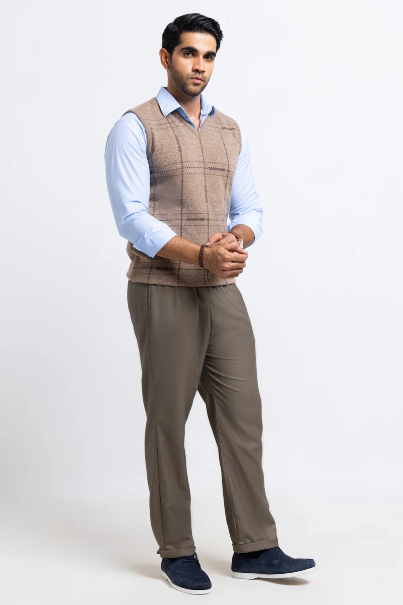 Walnut-V-Neck Sando Sweater (656-14) - Image 5