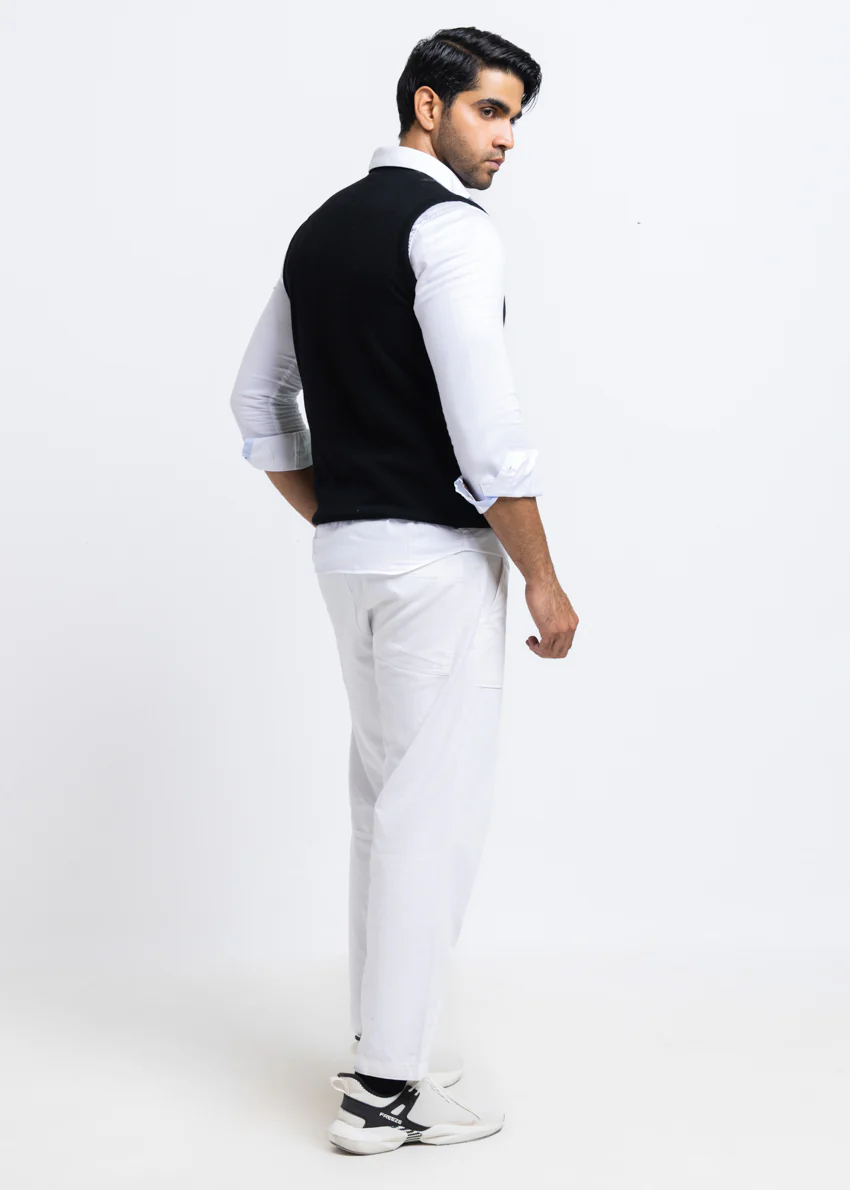 J-Black-V-Neck Sando Sweater (657-14) - Image 2