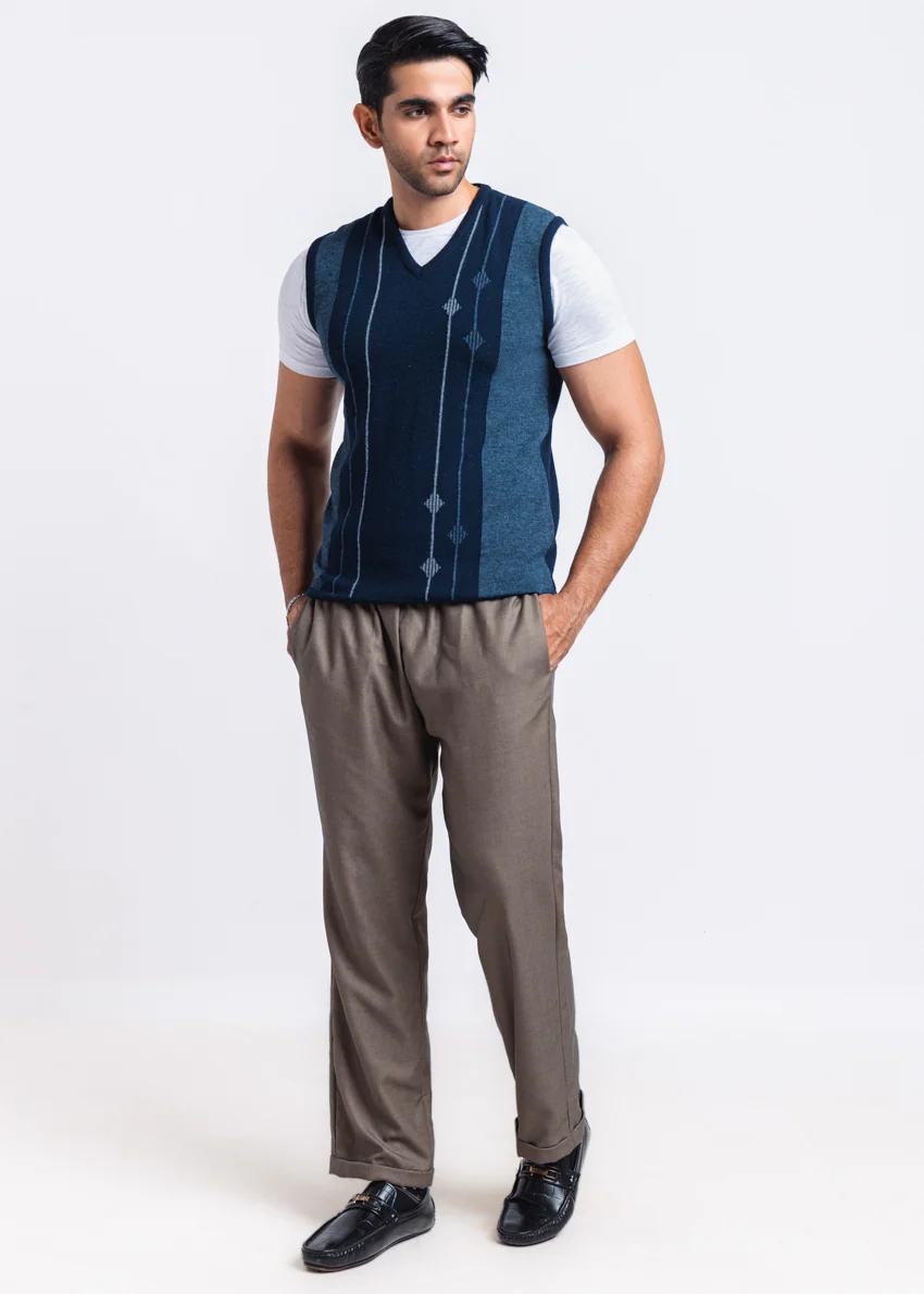 Dn-Blue-V-Neck Sando Sweater (658-14) - Image 4