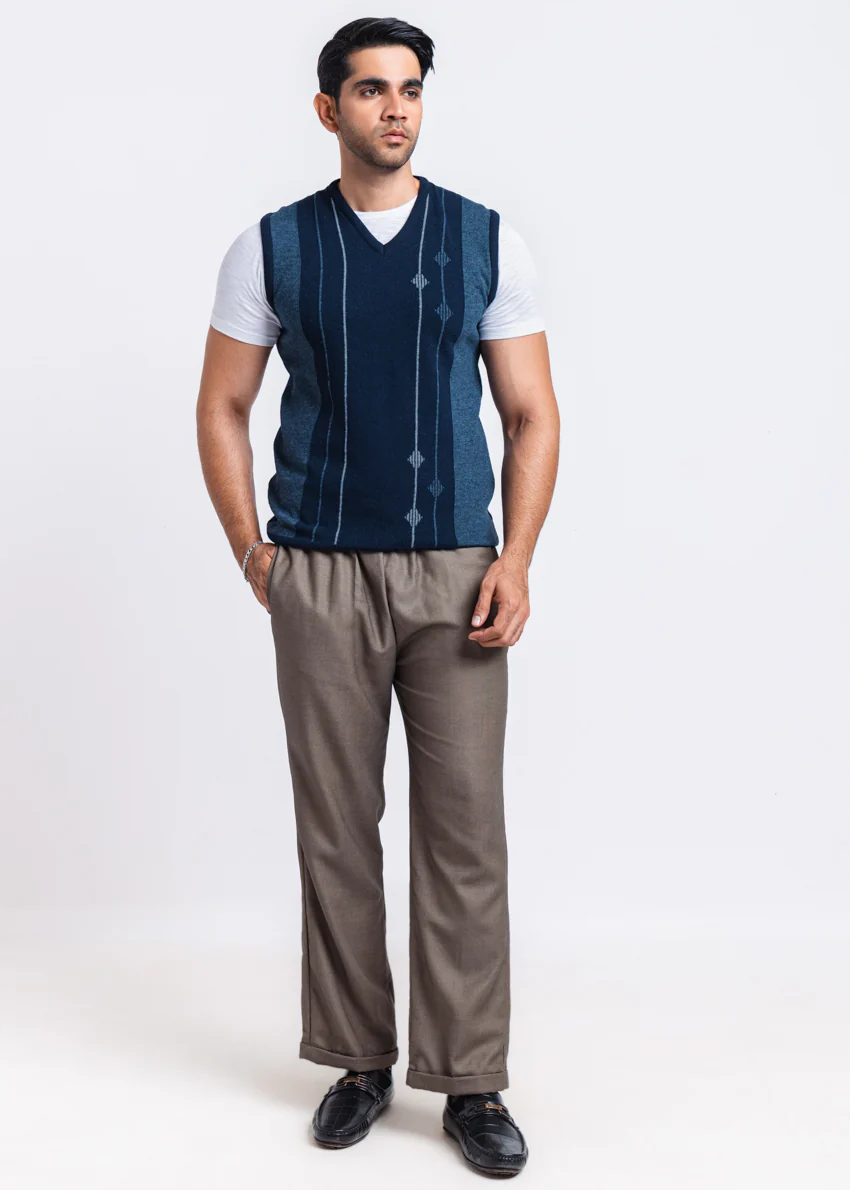 Dn-Blue-V-Neck Sando Sweater (658-14) - Image 5