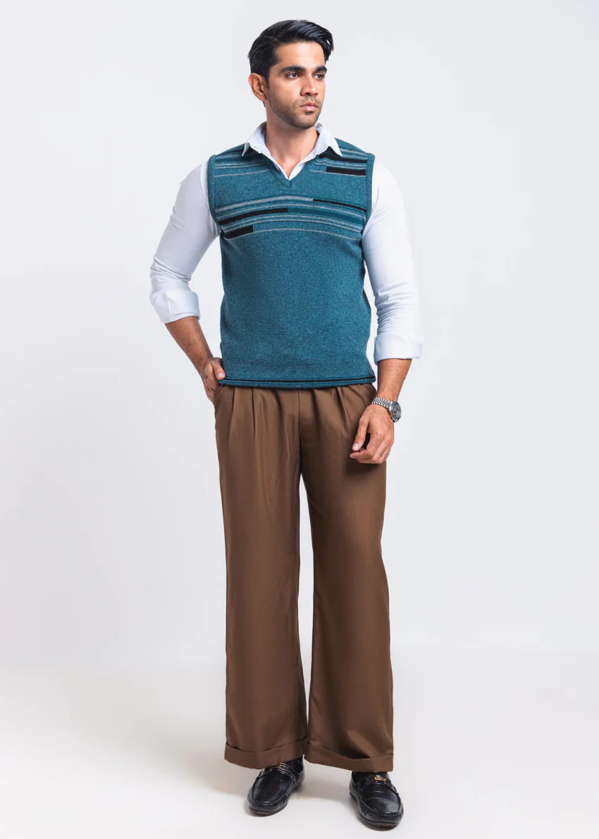 Ferozi-V-Neck Sando Sweater (659-14) - Image 3
