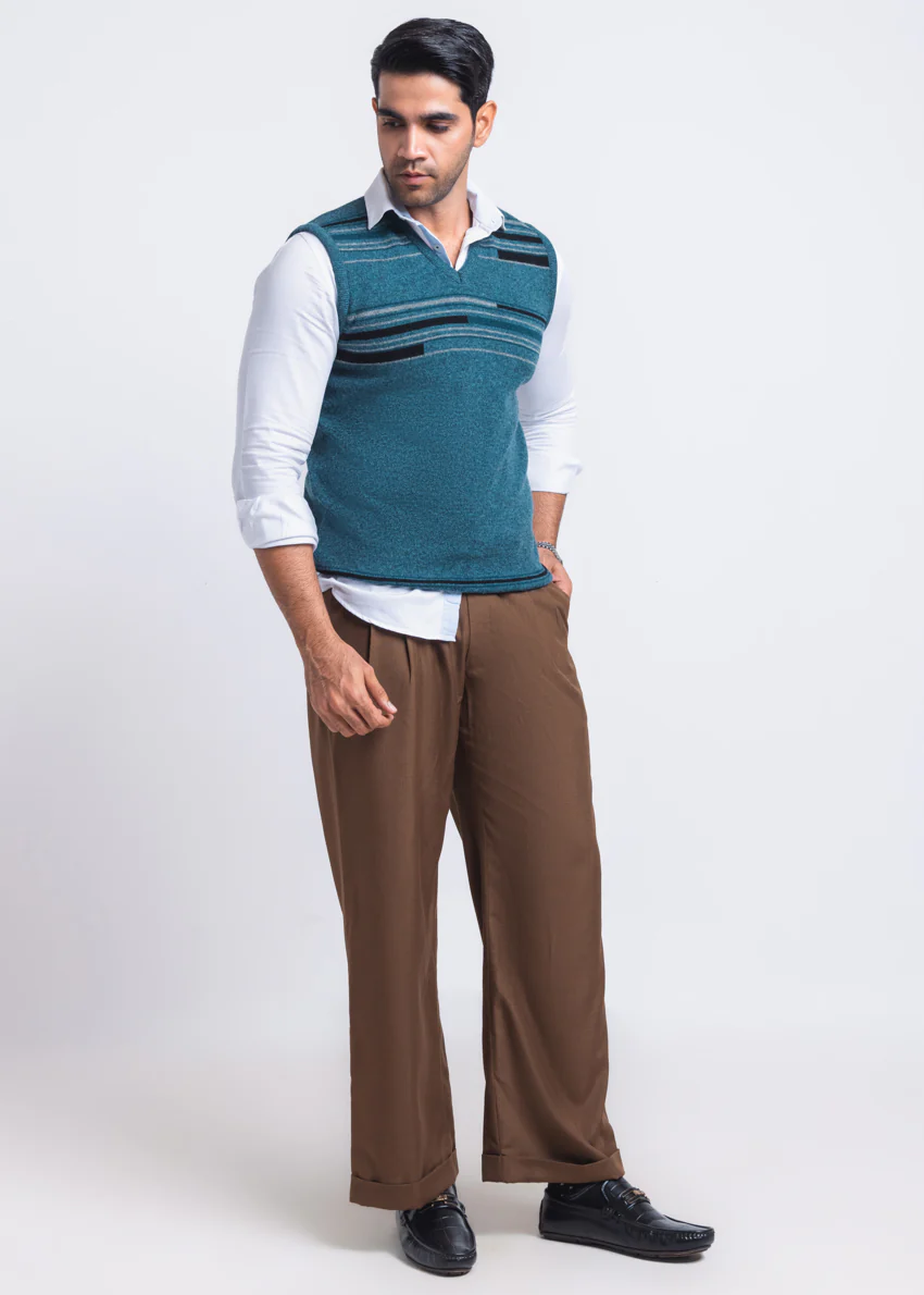 Ferozi-V-Neck Sando Sweater (659-14) - Image 4