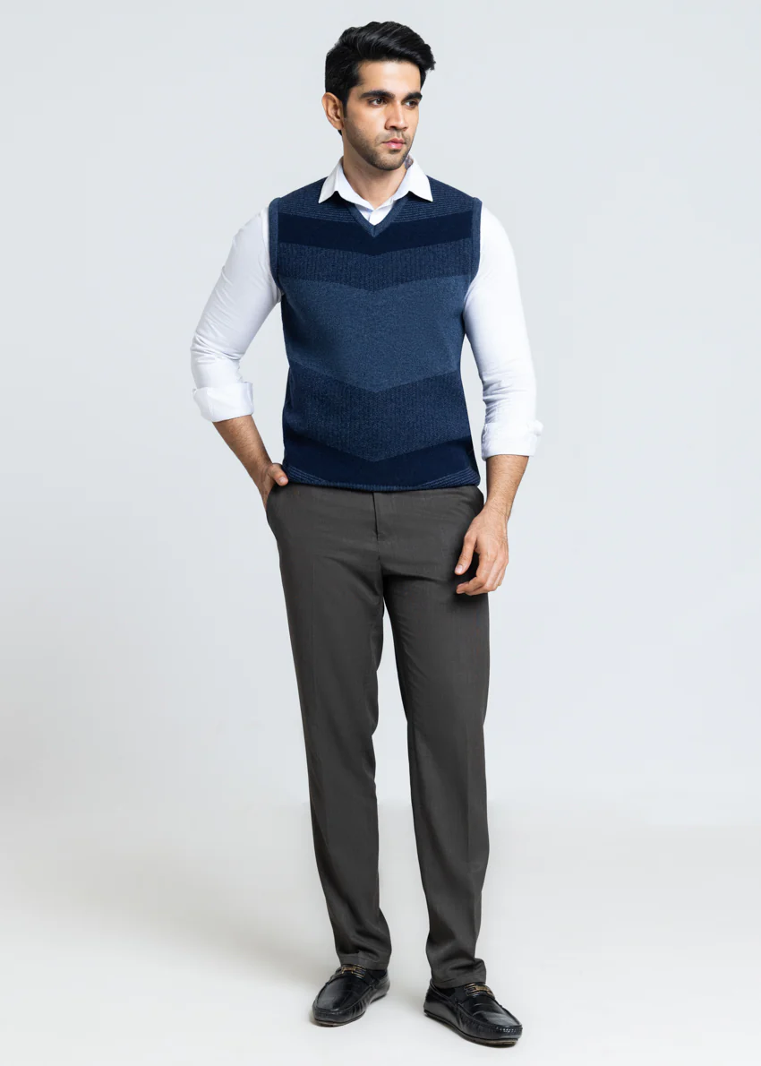 N-D-Blue-V-Neck Sando Sweater (660-14) - Image 5