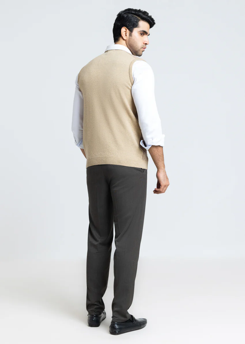 Wheat-V-Neck Sando Sweater (660-14) - Image 2