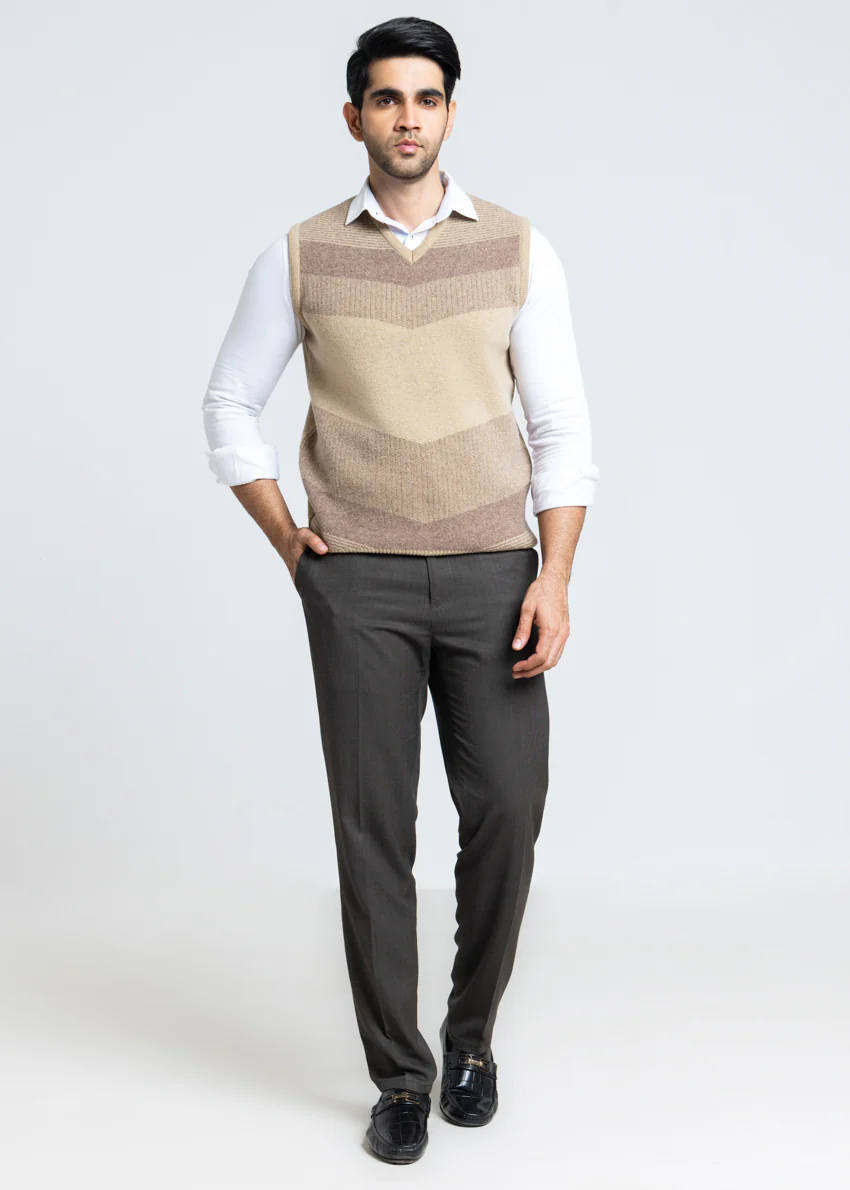 Wheat-V-Neck Sando Sweater (660-14) - Image 4