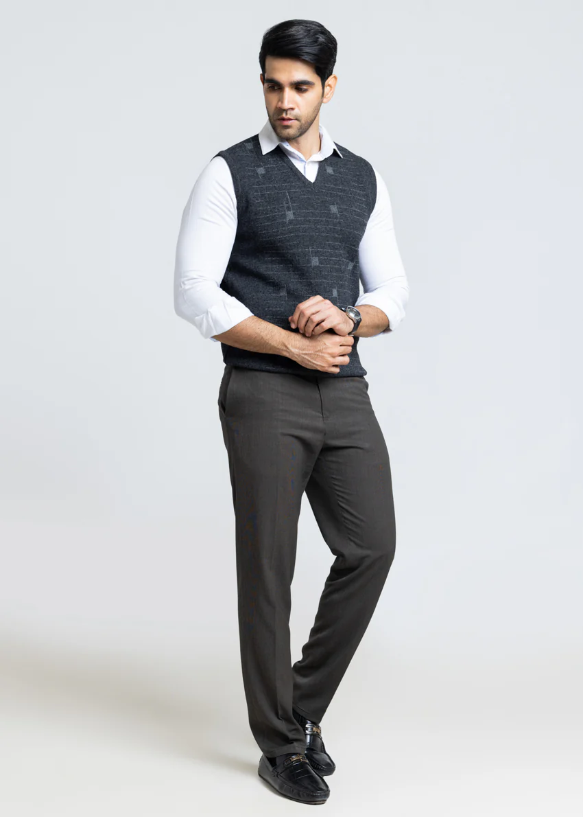 D-Black-V-Neck Sando Sweater (661-14) - Image 3