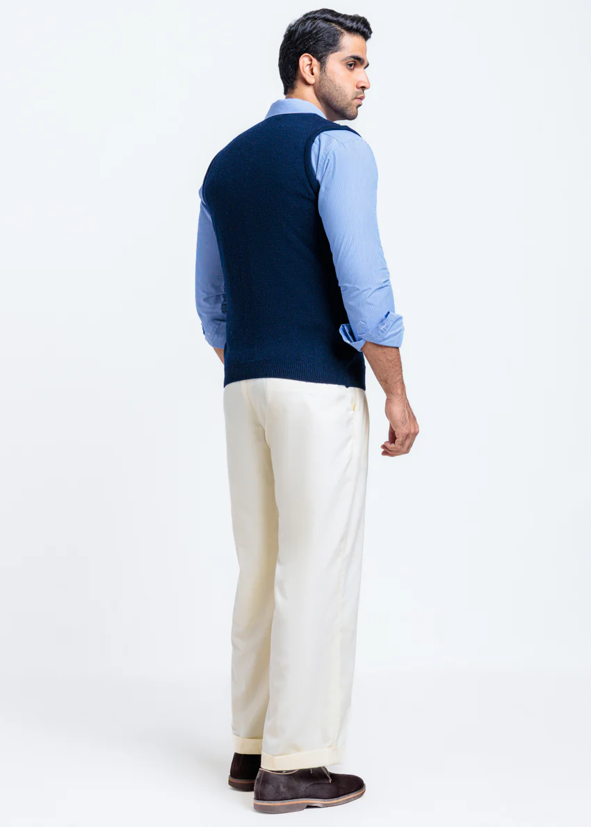 Dn-Blue-V-Neck Sando Sweater (665-14) - Image 2