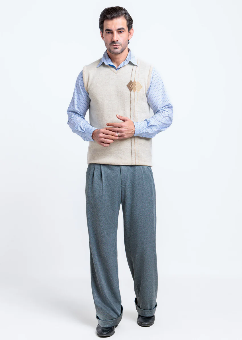 Fog-V-Neck Sando Sweater (666-14) - Image 4