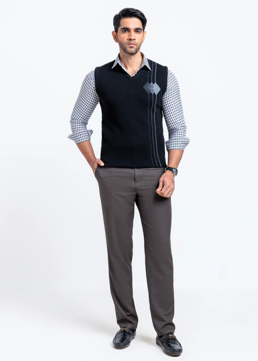 J-Black-V-Neck Sando Sweater (666-14) - Image 3