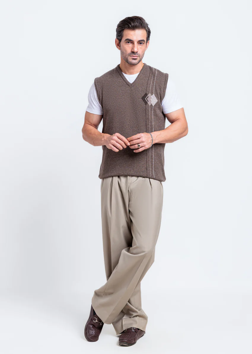 N-Brown-V-Neck Sando Sweater (666-14) - Image 4