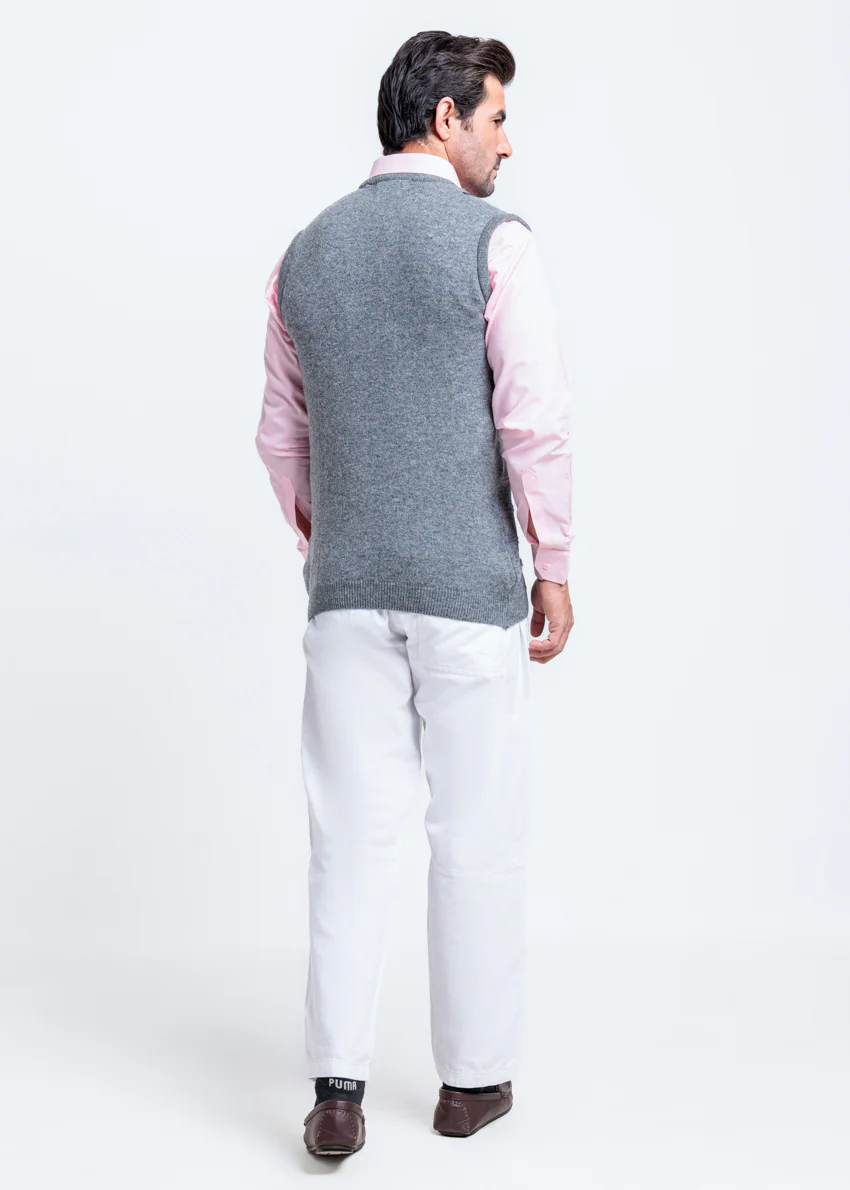 St-Grey-V-Neck Sando Sweater (667-14) - Image 2