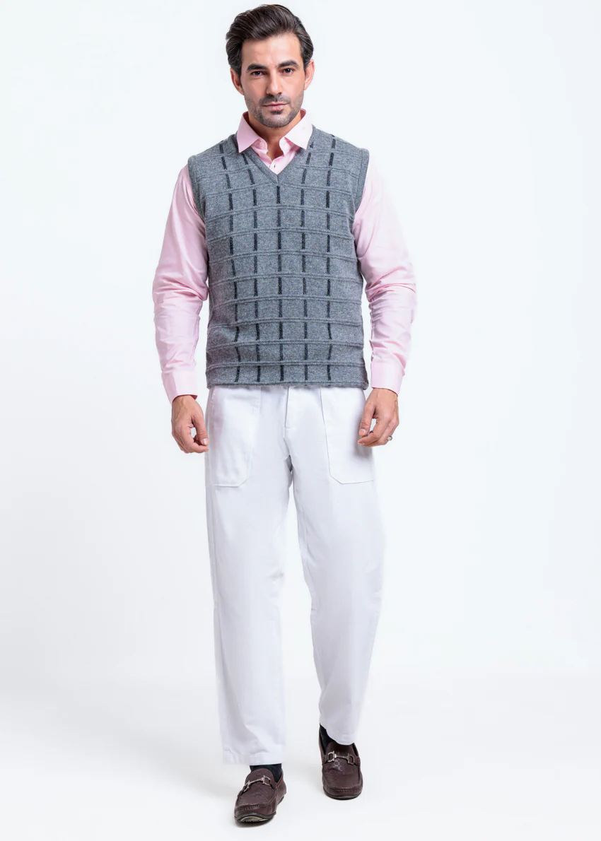 St-Grey-V-Neck Sando Sweater (667-14) - Image 3