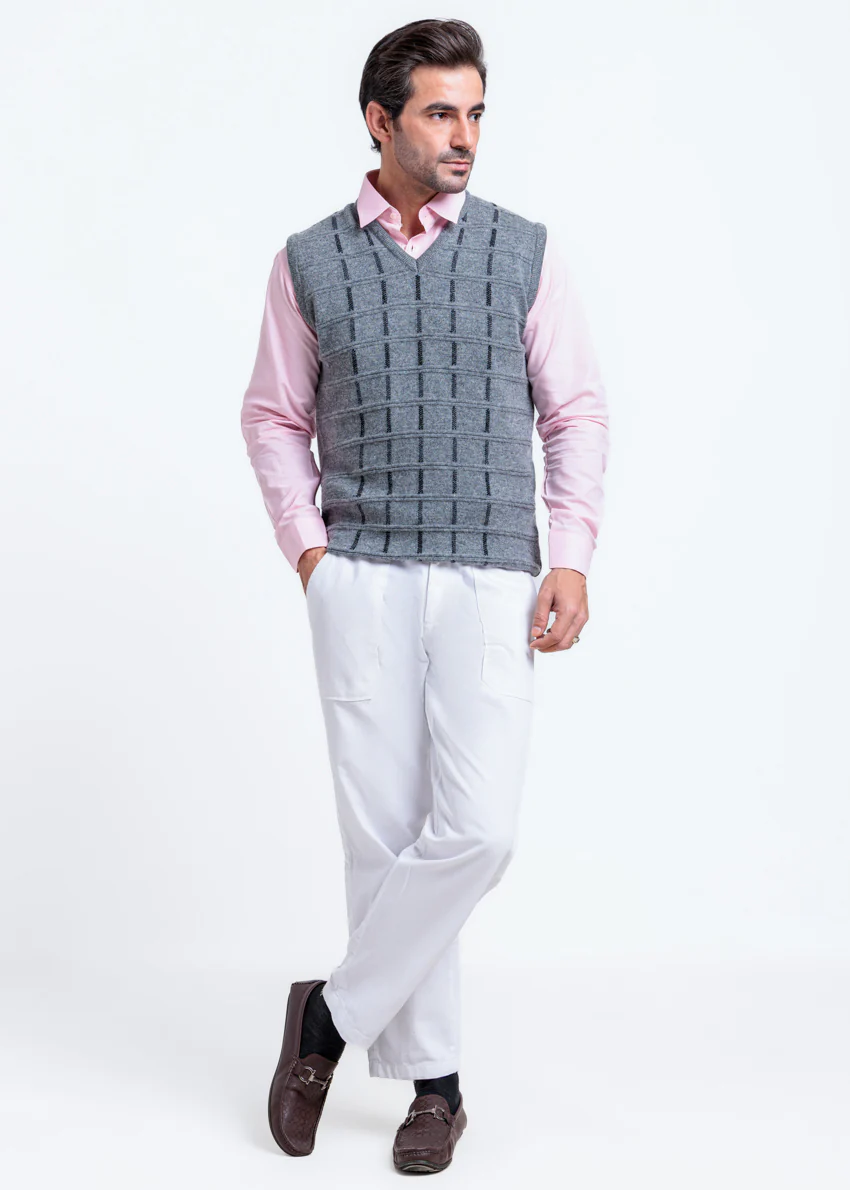 St-Grey-V-Neck Sando Sweater (667-14) - Image 4