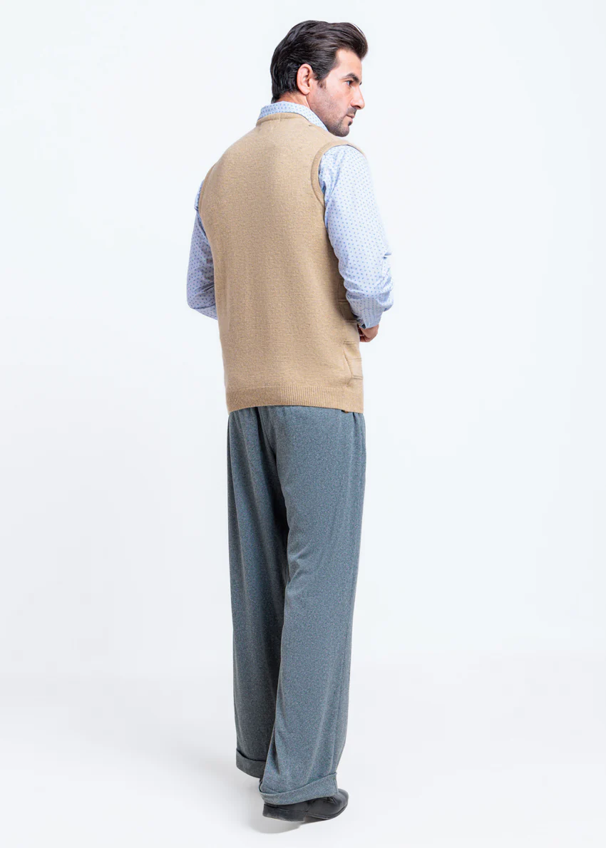 Wheat-V-Neck Sando Sweater (667-14) - Image 2