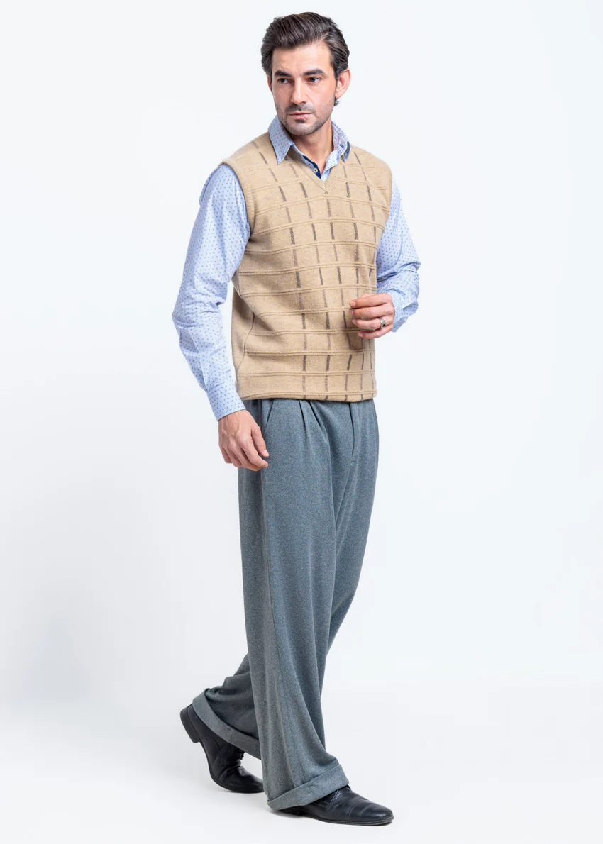 Wheat-V-Neck Sando Sweater (667-14) - Image 4