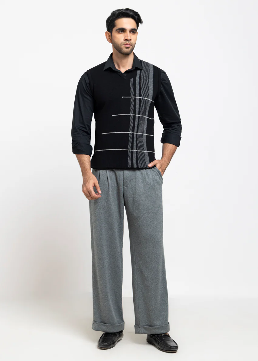 J-Black-V-Neck Sando Sweater (668-14) - Image 5
