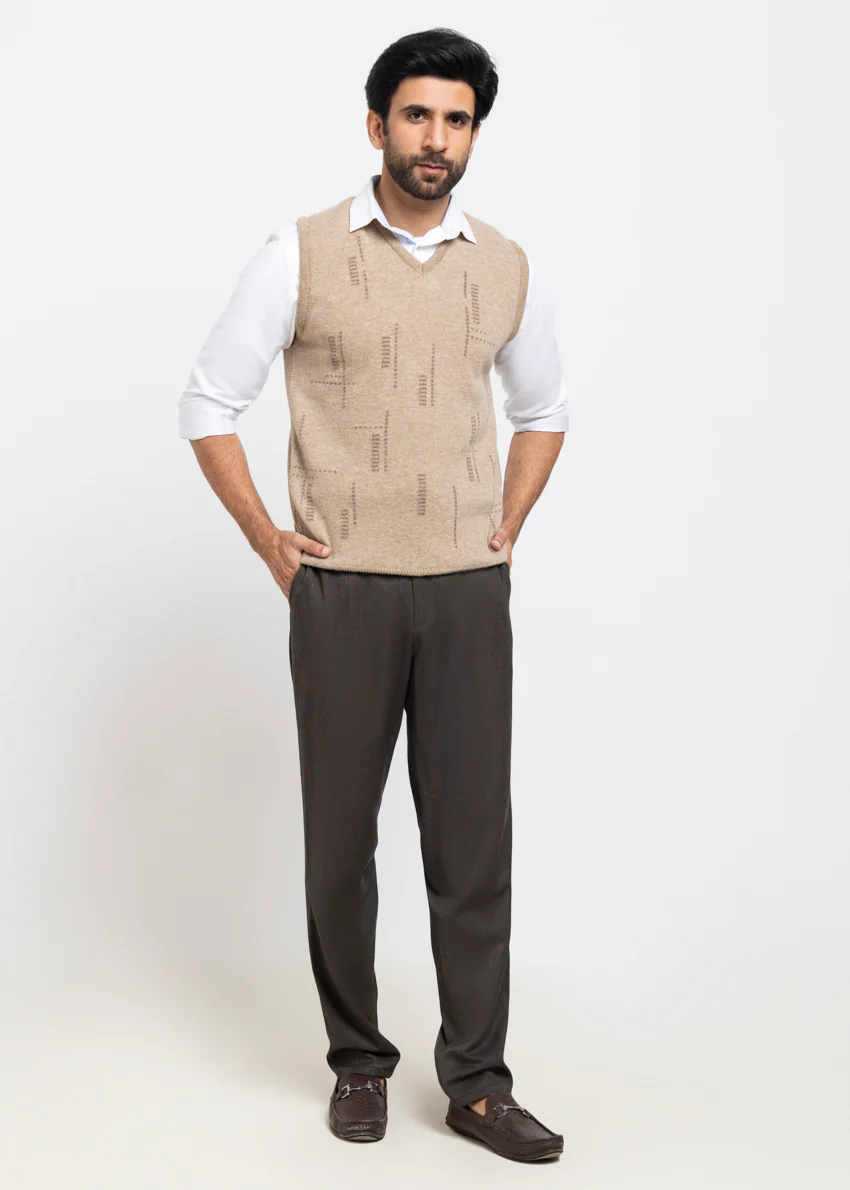 Mushroom-V-Neck Sando Sweater (669-14) - Image 5