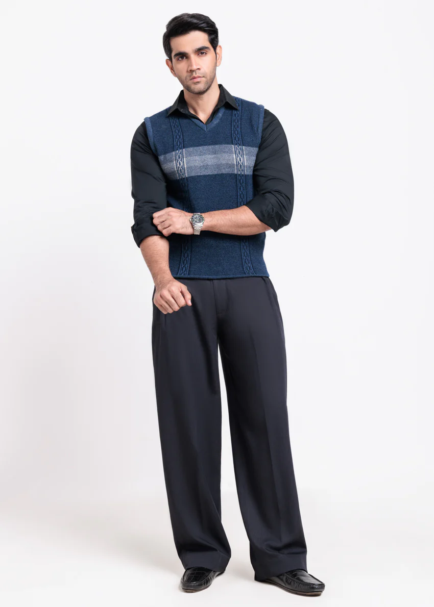 N-D-Blue-V-Neck Sando Sweater (671-14) - Image 4