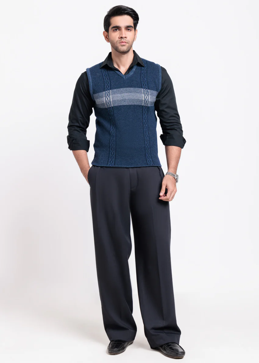 N-D-Blue-V-Neck Sando Sweater (671-14) - Image 5