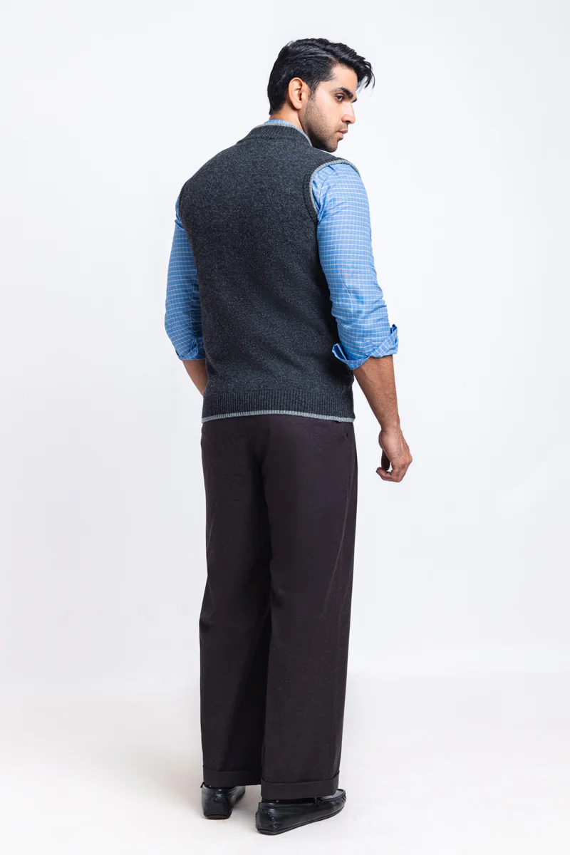 D-Black-Turtle Neck Zipper Sando Sweater (781-14) - Image 2