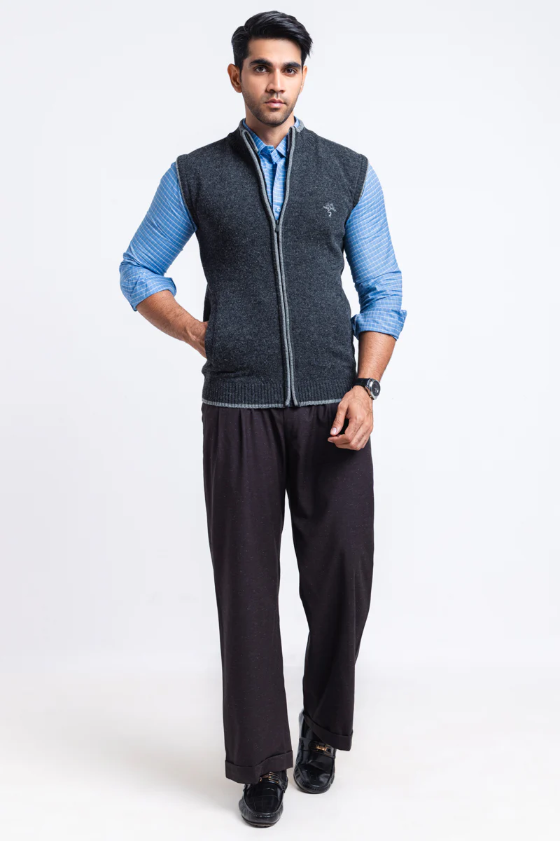 D-Black-Turtle Neck Zipper Sando Sweater (781-14) - Image 5