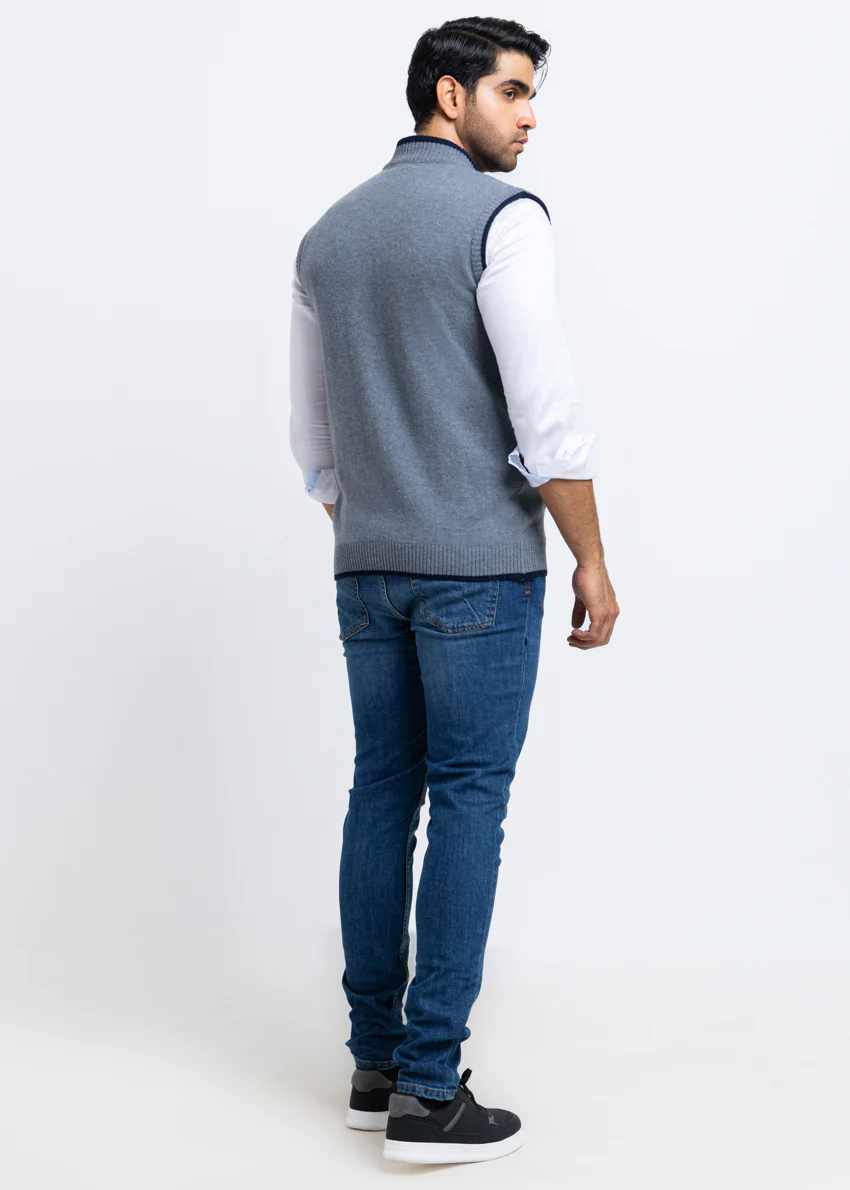 V-Blue-Turtle Neck Zipper Sando Sweater (781-14) - Image 2