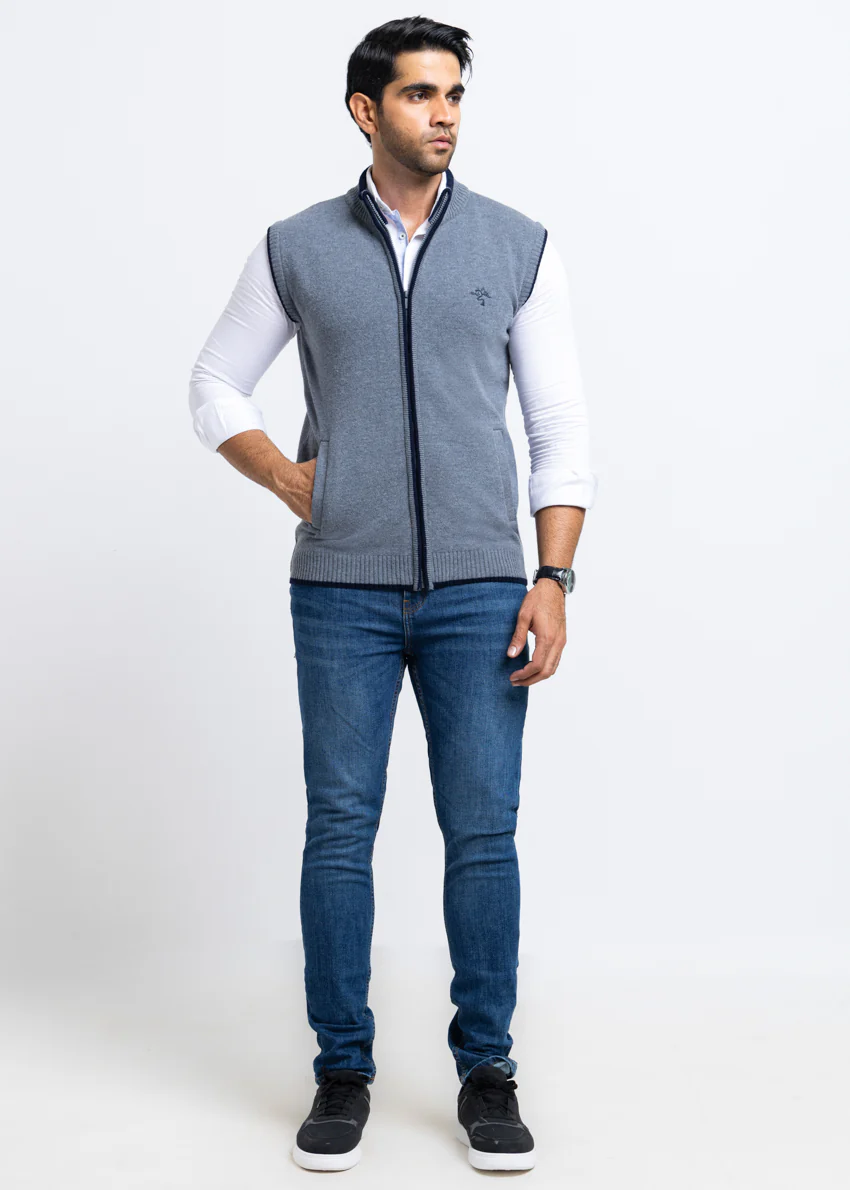 V-Blue-Turtle Neck Zipper Sando Sweater (781-14) - Image 5