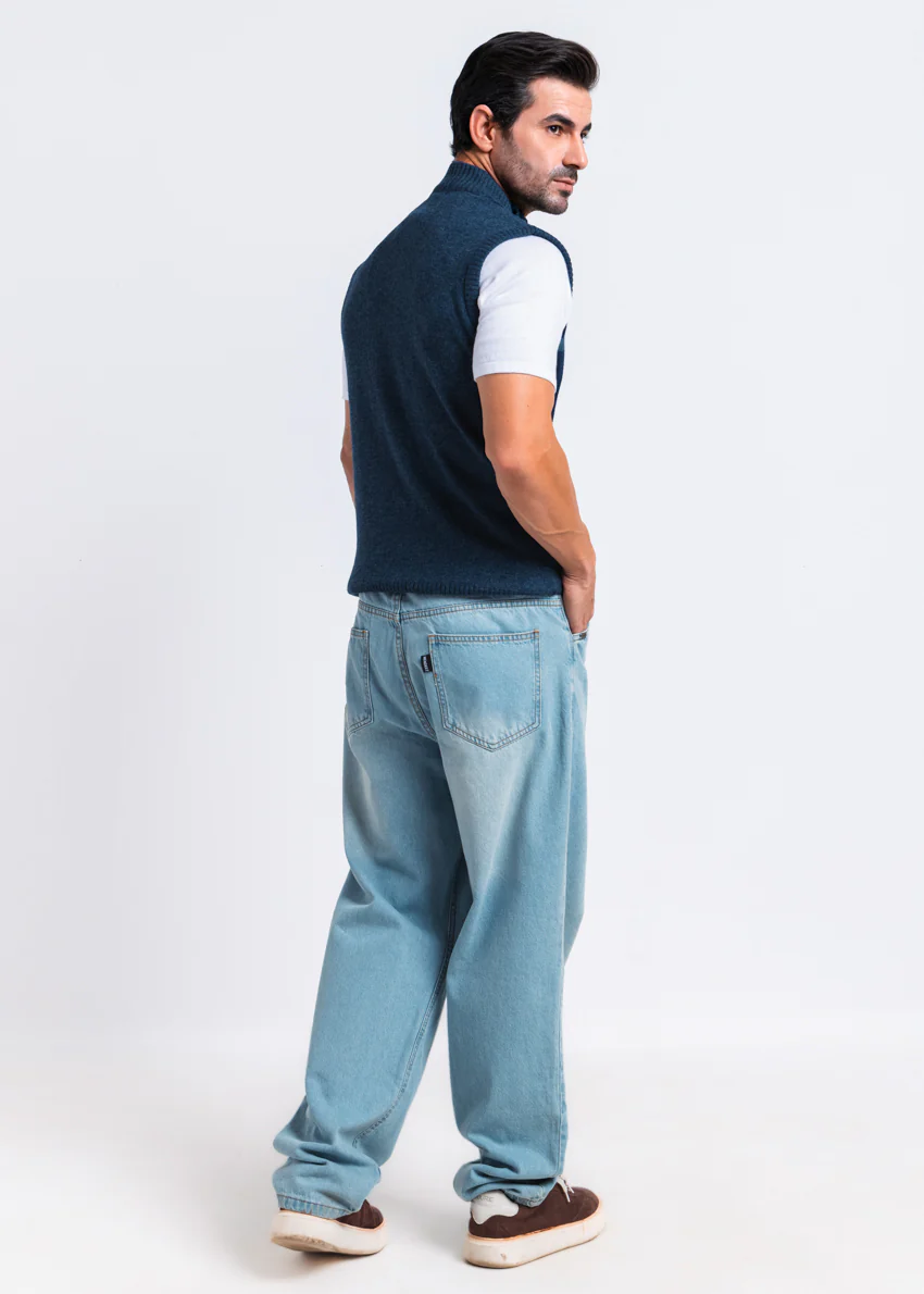 N-D-Blue-Turtle Neck Zipper Sando Sweater (782-14) - Image 2