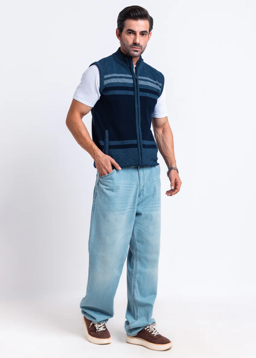 N-D-Blue-Turtle Neck Zipper Sando Sweater (782-14) - Image 4