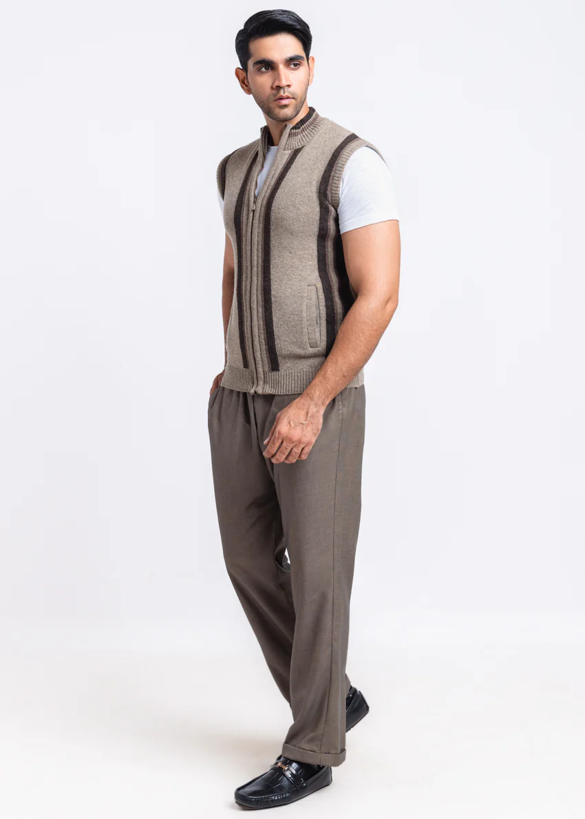 Nl-Beige-Turtle Neck Zipper Sando Sweater (783-14) - Image 4