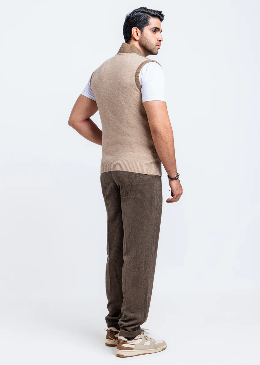Mashroom-Baseball Collar Zipper Sando Sweater (784-14) - Image 2