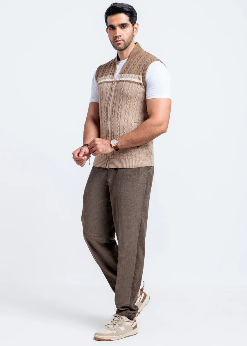 Mashroom-Baseball Collar Zipper Sando Sweater (784-14) - Image 4