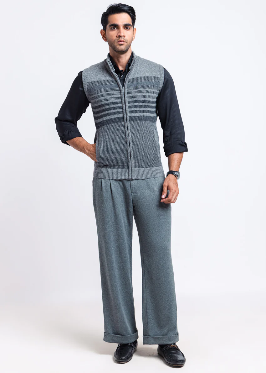 St-Grey-Turtle Neck Zipper Sando Sweater (787-14) - Image 5