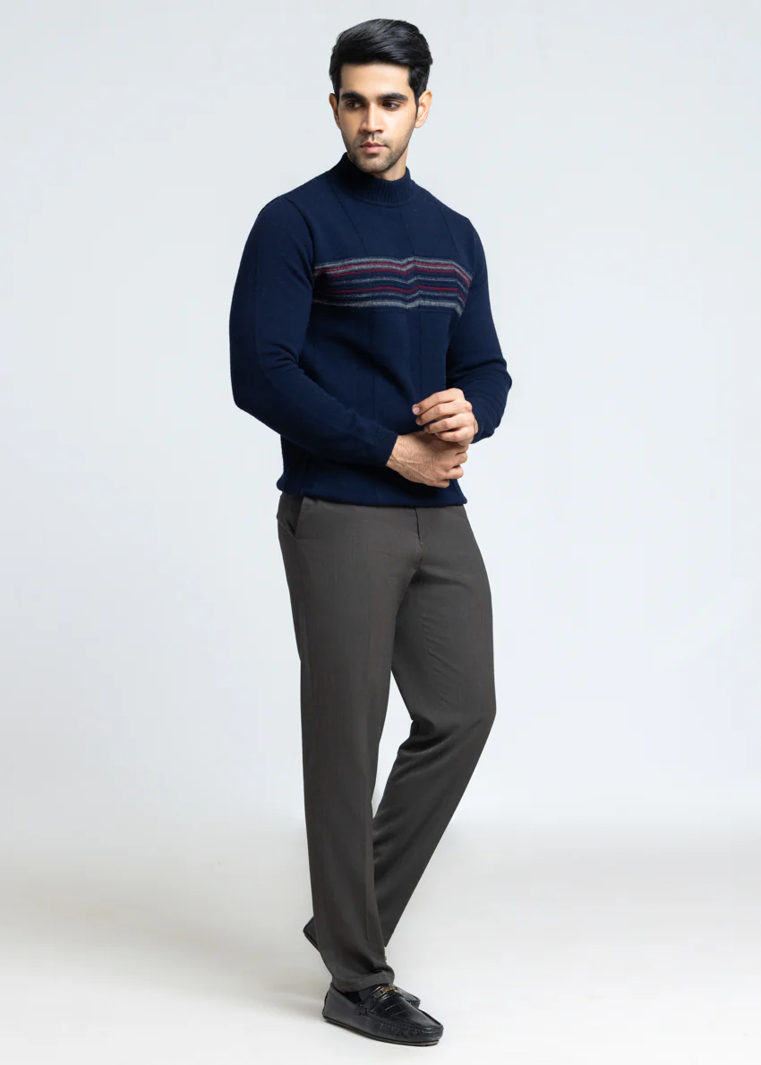 Dn-Blue-Round Turtle Neck Full Sleeves Sweater (852-14) - Image 5