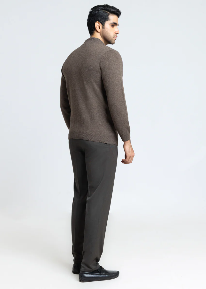 N-Brown-Round Turtle Neck Full Sleeves Sweater (852-14) - Image 2