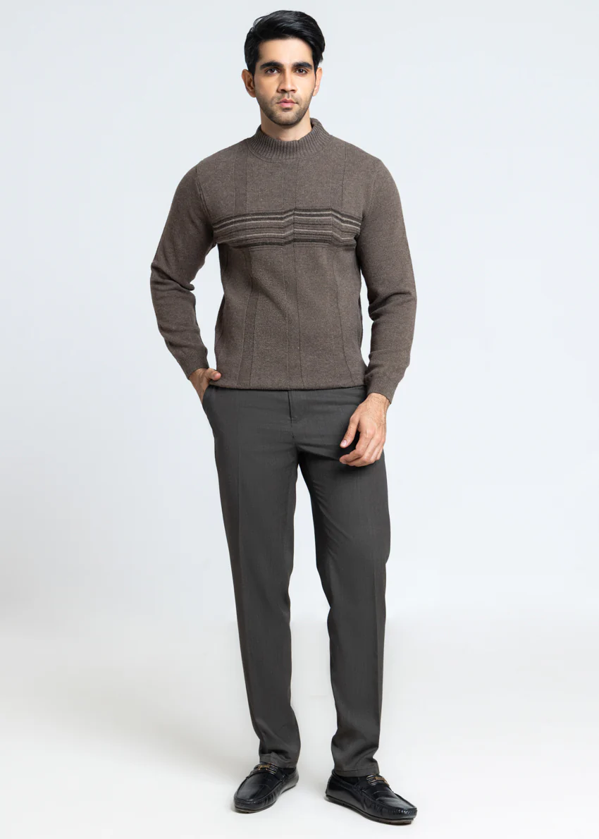 N-Brown-Round Turtle Neck Full Sleeves Sweater (852-14) - Image 4