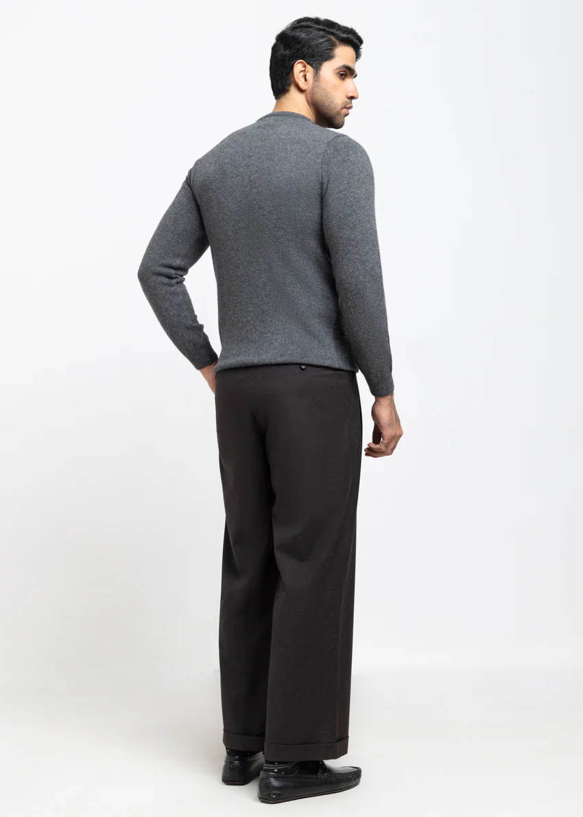 Black-Round Neck Full Sleeves Sweater (853-14) - Image 2