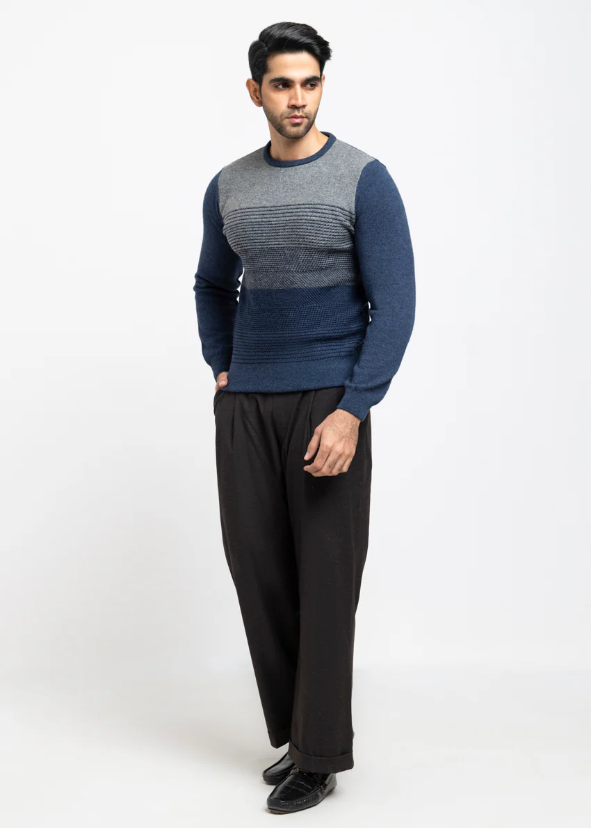 N-D-Blue-Round Neck Full Sleeves Sweater (853-14) - Image 4