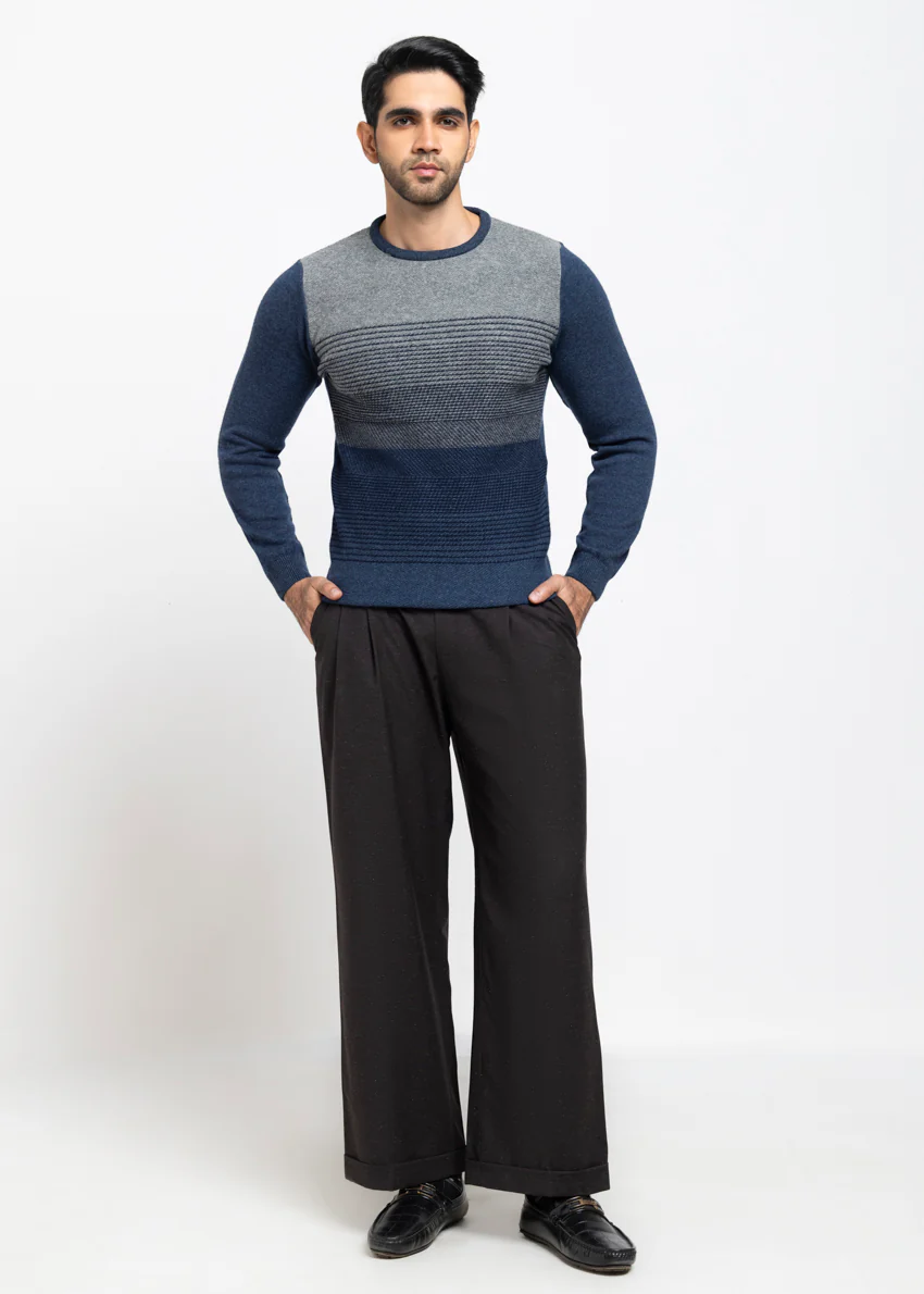 N-D-Blue-Round Neck Full Sleeves Sweater (853-14) - Image 5