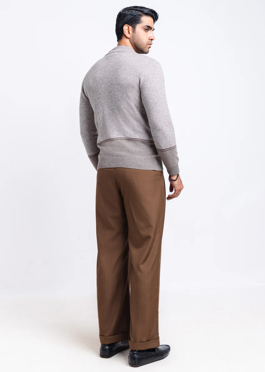 String-Turtle Neck Zipper Full Sleeves Sweater (901-14) - Image 2