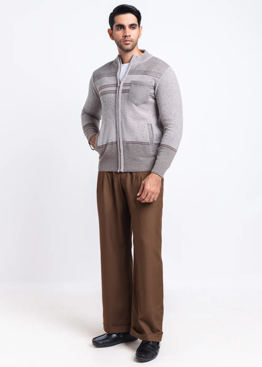 String-Turtle Neck Zipper Full Sleeves Sweater (901-14) - Image 3
